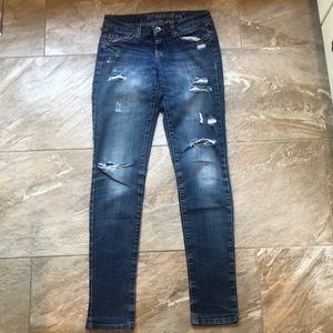 Dark Wash Ripped Skinny Jeans